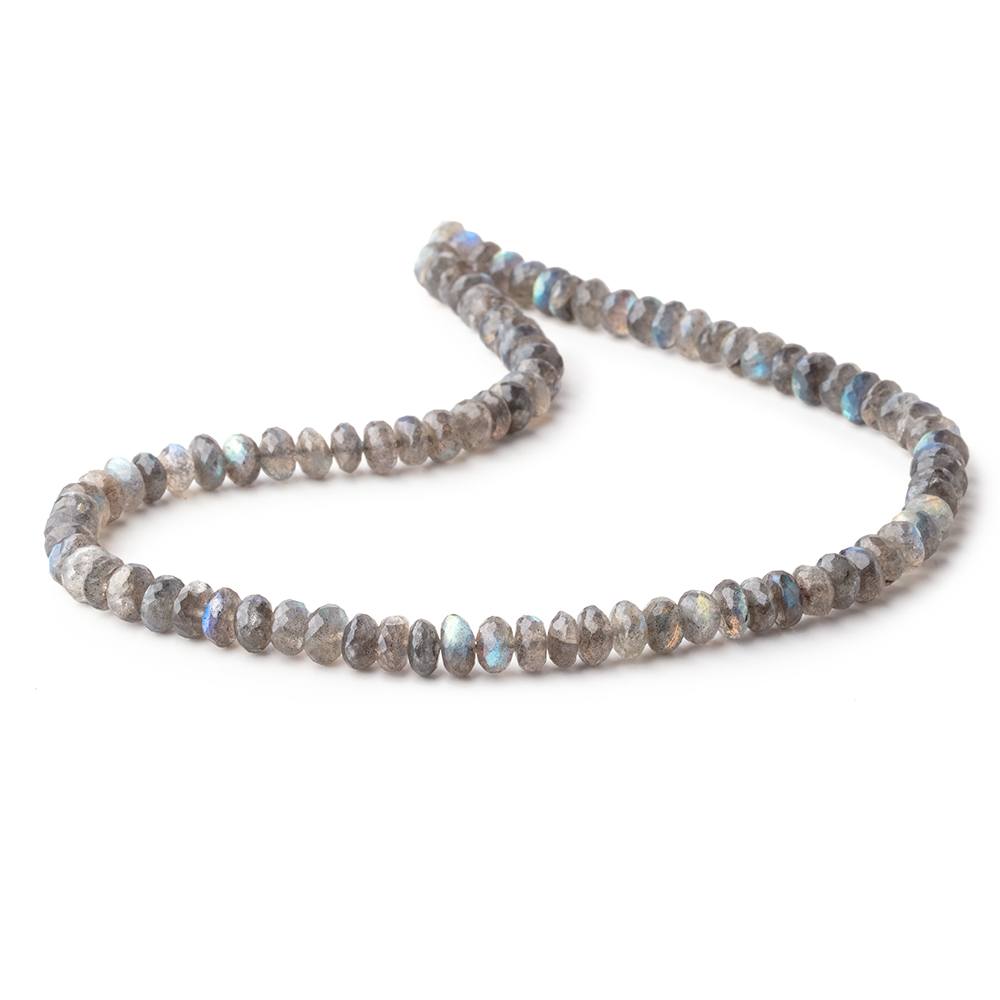 7.5mm Labradorite Faceted Rondelle Beads 16 inch 96 pieces - Beadsofcambay.com