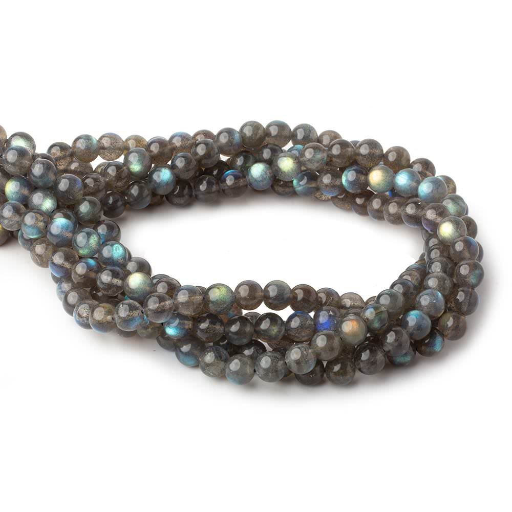 7.5mm Labradorite plain round beads 16 inch 37 pieces AAA - Beadsofcambay.com