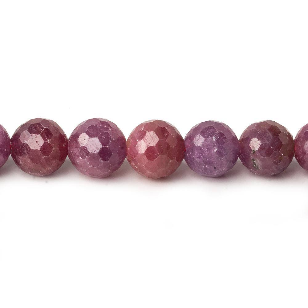 7.5mm Multi Color Sapphire and Ruby Faceted Round Beads 51 pieces 15.5 inch - Beadsofcambay.com