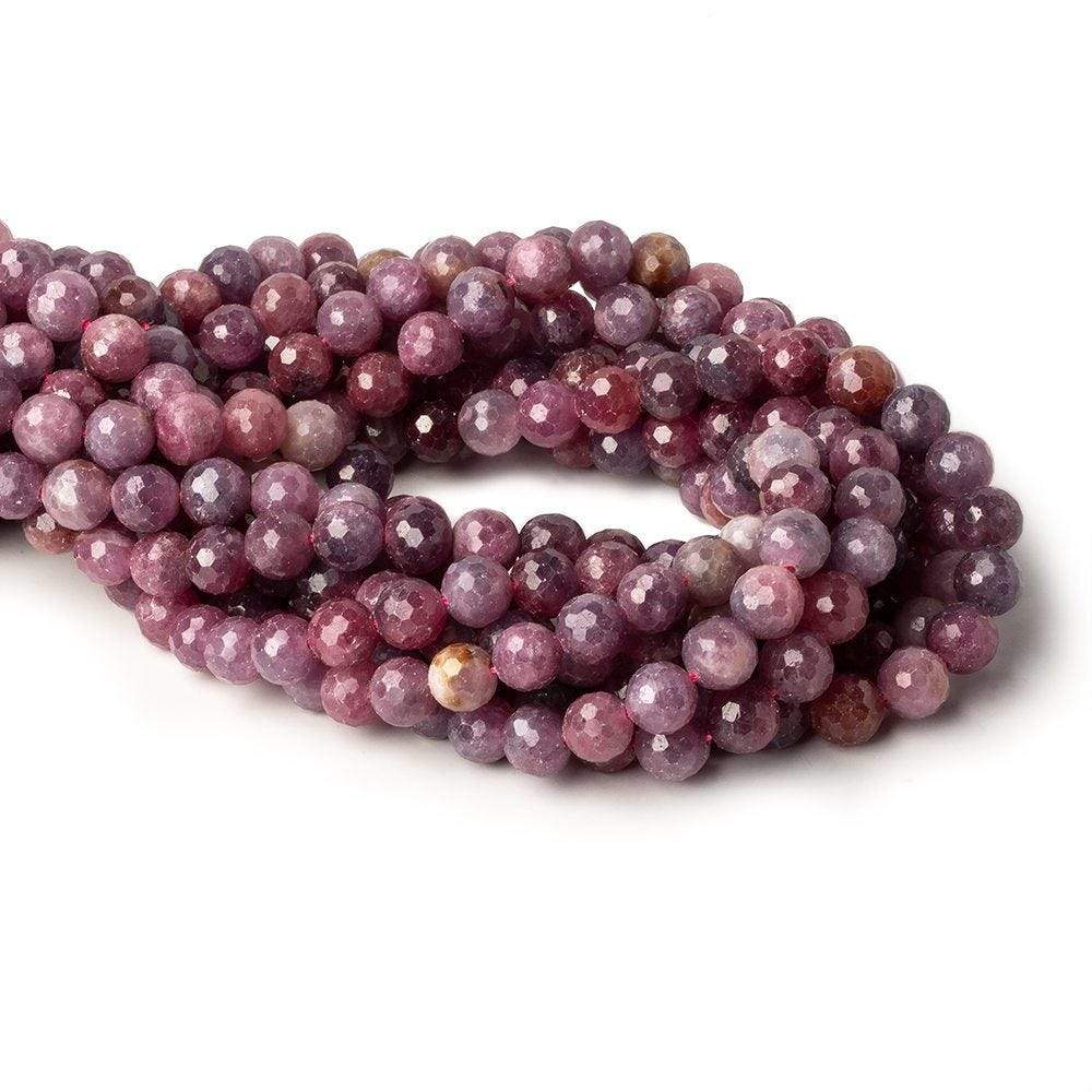 7.5mm Multi Color Sapphire and Ruby Faceted Round Beads 51 pieces 15.5 inch - Beadsofcambay.com