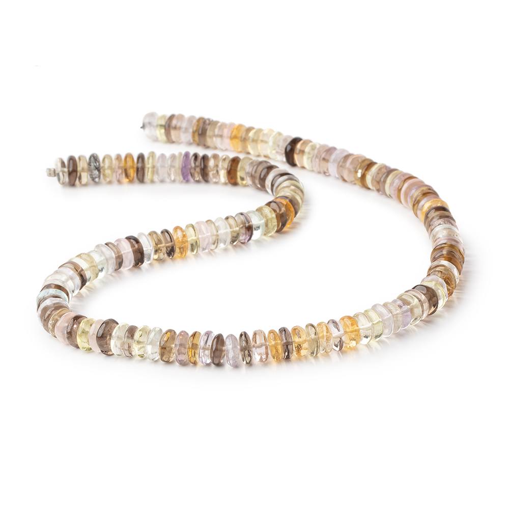 7.5mm Multi Gemstone Plain Rondelle Beads 16 inch 145 pieces - Beadsofcambay.com