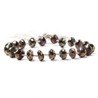 7.5mm Mystic Rose Golden Black Spinel faceted rondelles 7.5 inch 21 beads - Beadsofcambay.com