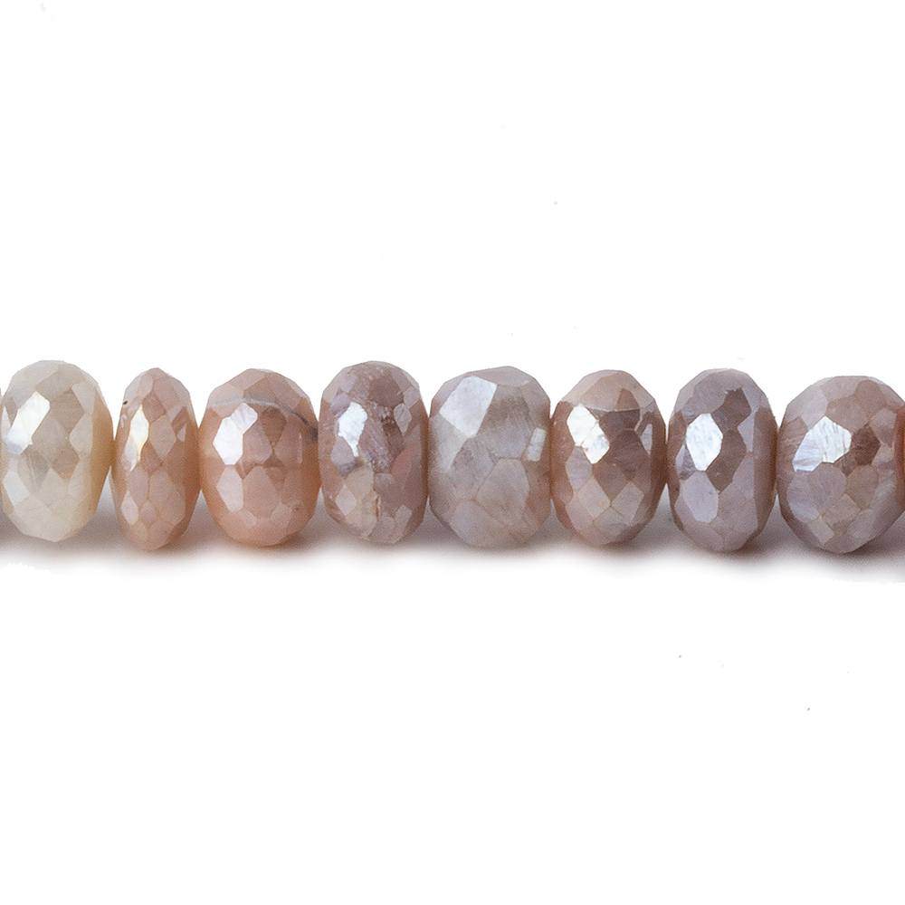 7.5mm Mystic Tri-Color Moonstone faceted rondelles 8 inch 43 beads - Beadsofcambay.com