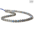 7.5mm Neon Blue flash Labradorite plain rounds 15 inch 52 beads AA - Beadsofcambay.com