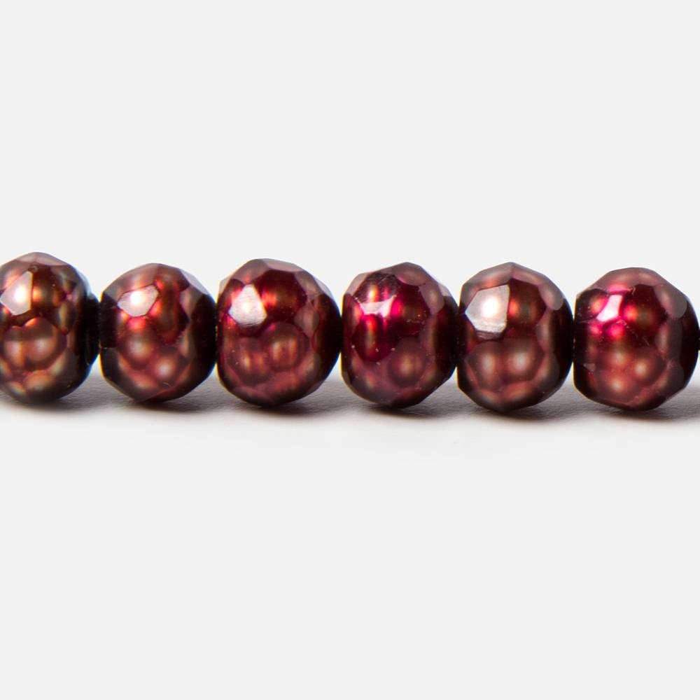 7.5mm Orangy Red faceted button center drill freshwater Pearls 67 pieces - Beadsofcambay.com