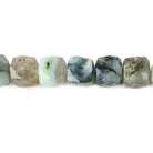 7.5mm Peruvian Blue Opal faceted cube Beads 8 inch 27 pieces - Beadsofcambay.com