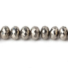 7.5mm White Pyrite faceted rondelle beads 15 inch 74 pieces AAA - Beadsofcambay.com