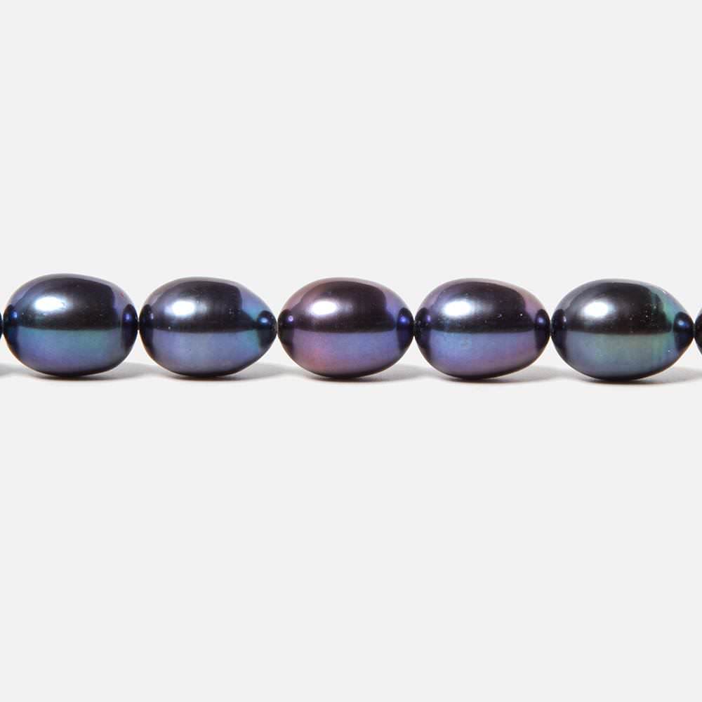 7.5x10mm Purple Peacock Straight Drill Oval Freshwater Pearl 40 pcs - Beadsofcambay.com