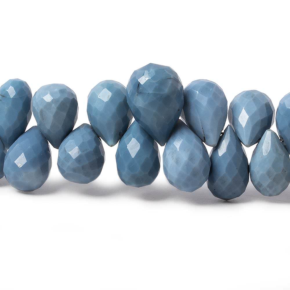 7.5x4-9.5x6.5mm Owyhee Natural Blue Opal tear drop briolettes 8 inch 63 pieces - Beadsofcambay.com