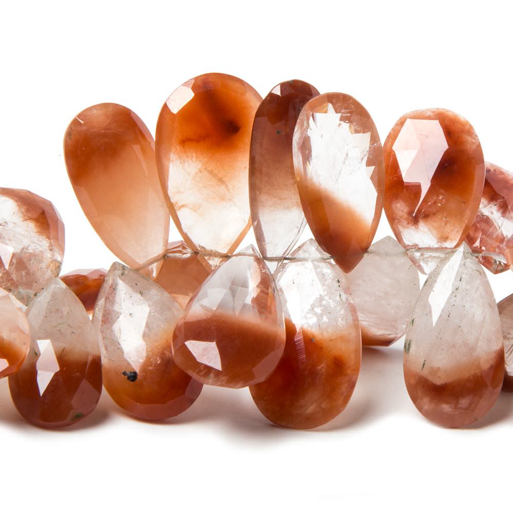 7.5x5-21x12.5mm Tangerine Quartz faceted pear beads 7.75 inch 55 pieces - Beadsofcambay.com