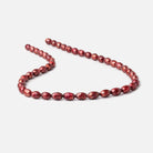 7.5x6-10x7mm Pomegranate Red Faceted Oval Freshwater Pearls 16 inch 42 pieces - Beadsofcambay.com