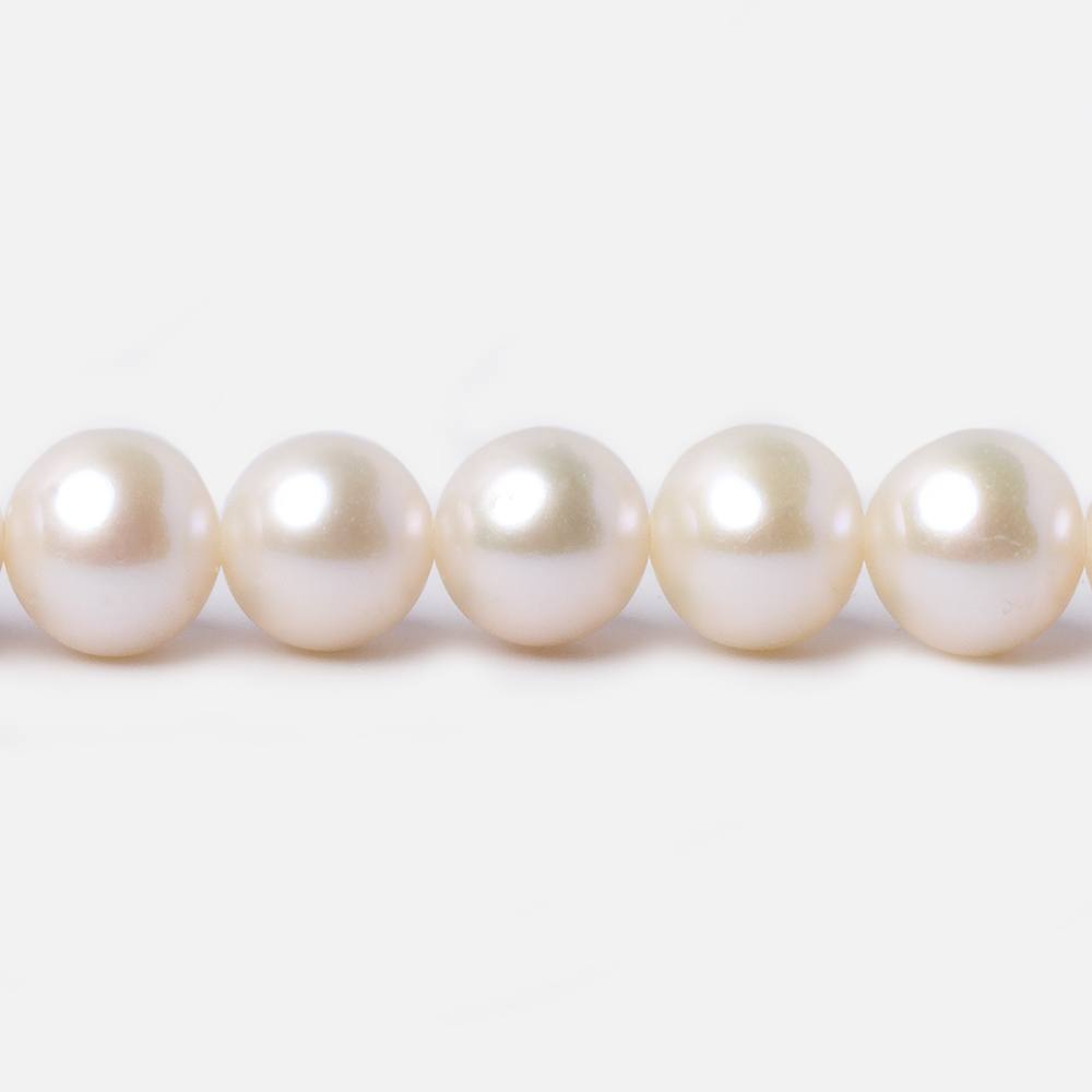 7.5x6-9x6.5mm Cream Off Round Freshwater Pearls 16 inch 56 pieces - Beadsofcambay.com