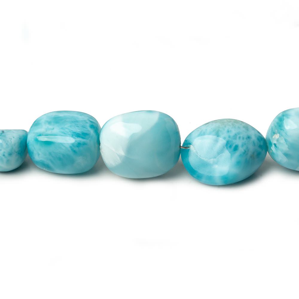 7.5x6.5-15x13.5mm Larimar plain nugget beads 18 inch 43 pieces AAA - Beadsofcambay.com