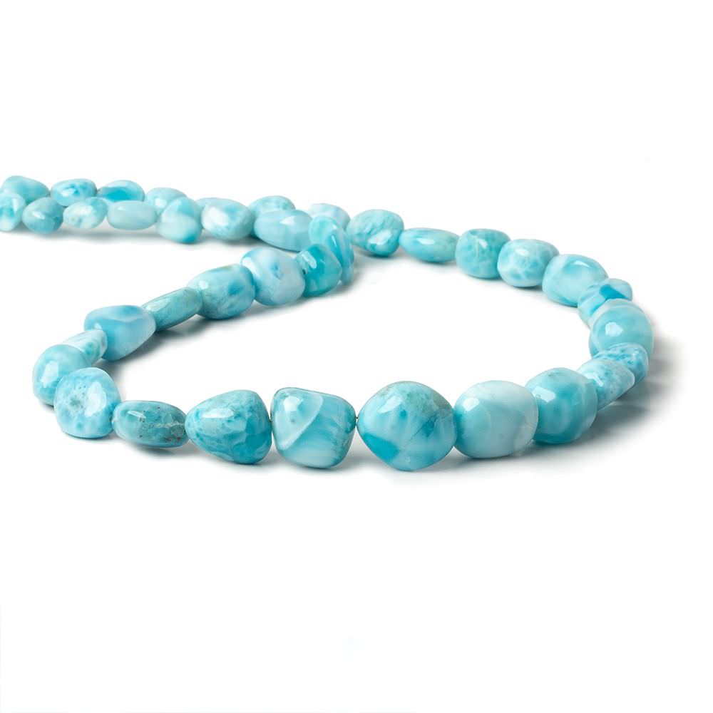 7.5x6.5-15x13.5mm Larimar plain nugget beads 18 inch 43 pieces AAA - Beadsofcambay.com