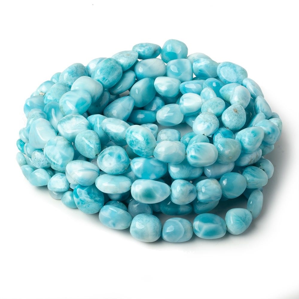 7.5x6.5-15x13.5mm Larimar plain nugget beads 18 inch 43 pieces AAA - Beadsofcambay.com