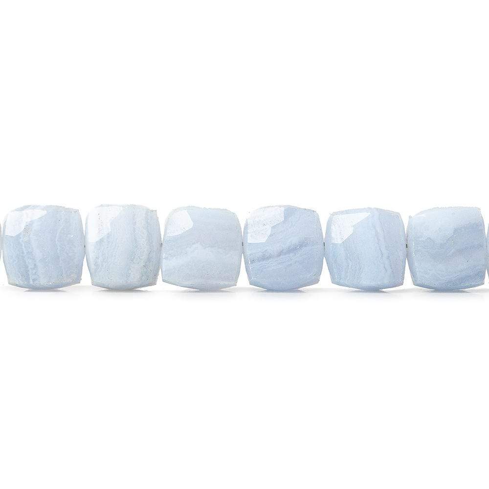 7.5x7.5-8x8mm Blue Lace Agate faceted cubes 8 inch 26 beads A - Beadsofcambay.com