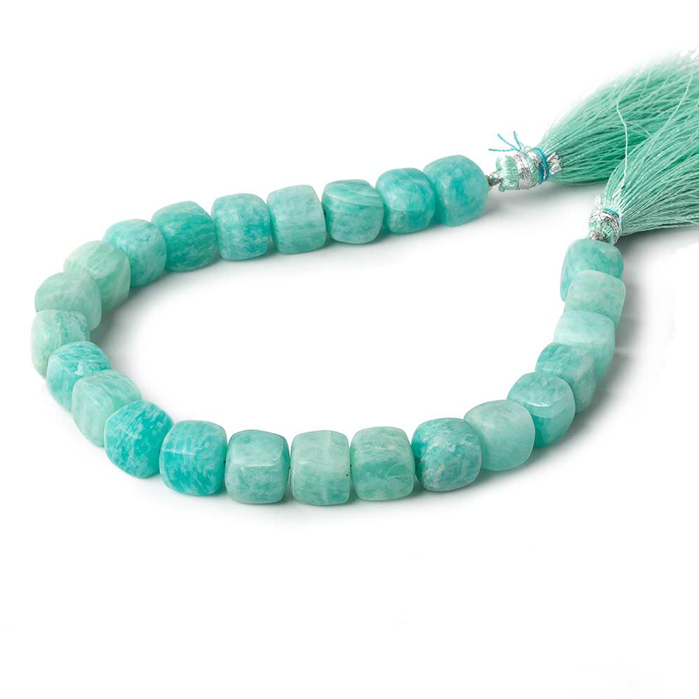 7.5x7.5mm - 8x8mm Matte Amazonite plain cubes 7.5 inch 23 beads AA - Beadsofcambay.com