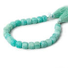 7.5x7.5mm - 8x8mm Matte Amazonite plain cubes 7.5 inch 23 beads AA - Beadsofcambay.com