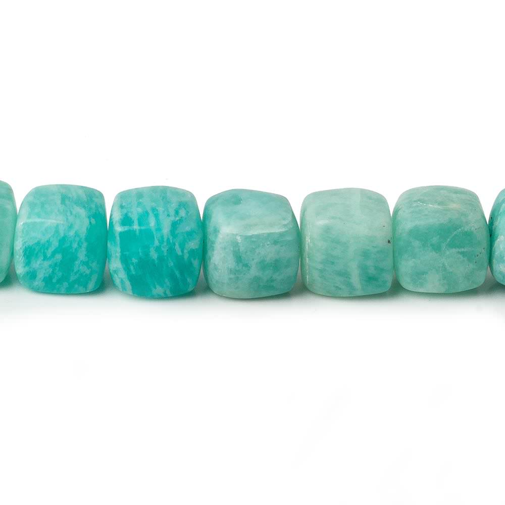 7.5x7.5mm - 8x8mm Matte Amazonite plain cubes 7.5 inch 23 beads AA - Beadsofcambay.com