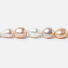 7.5x8-7.5x10mm Tri Color Straight Drill Baroque Freshwater Pearl 15 inch 40 pcs - Beadsofcambay.com