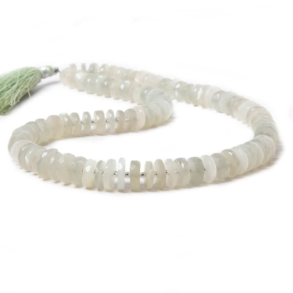 7-8mm Sage Moonstone faceted heshi beads 16 inch 87 pieces - Beadsofcambay.com