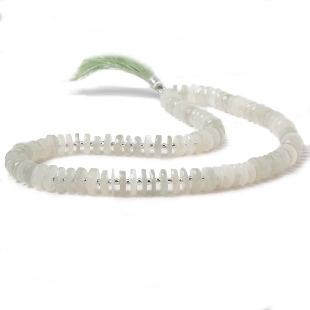 7.8-8.5mm Sage Green Moonstone faceted heshi beads 16 inch 88 pieces - Beadsofcambay.com