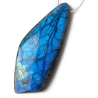 78x32x7mm Neon Blue Labradorite fancy shape focal bead 1 piece - Beadsofcambay.com