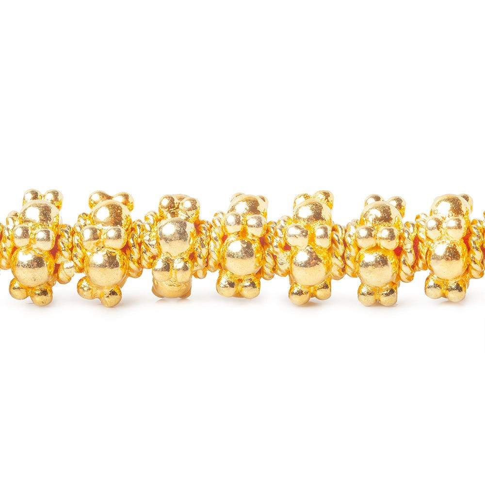 7mm 22kt Gold plated Copper Spacer Beads 8 inch 45 pieces - Beadsofcambay.com