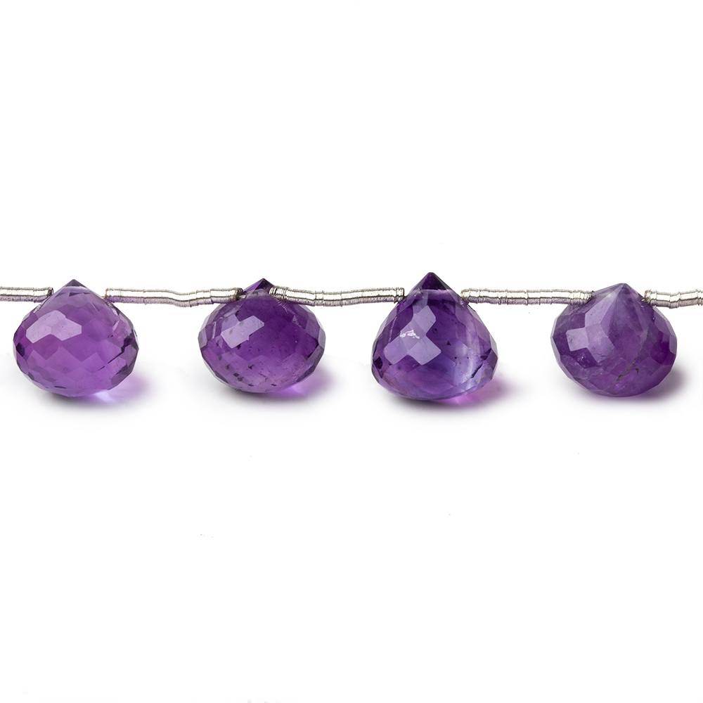 7mm Amethyst Faceted Candy Kiss Beads 7.5 inch 15 pieces - Beadsofcambay.com