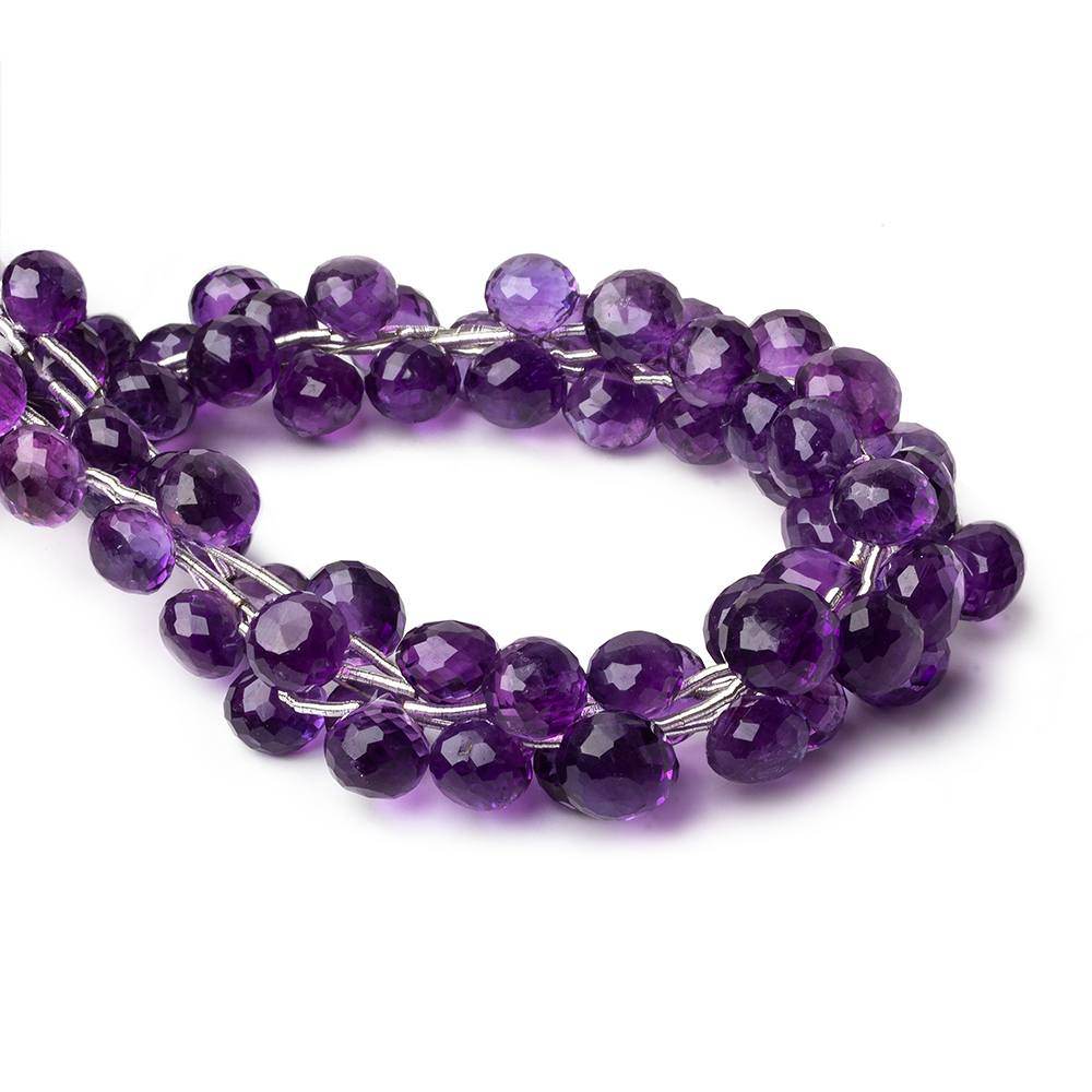 7mm Amethyst Faceted Candy Kiss Beads 7.5 inch 15 pieces - Beadsofcambay.com