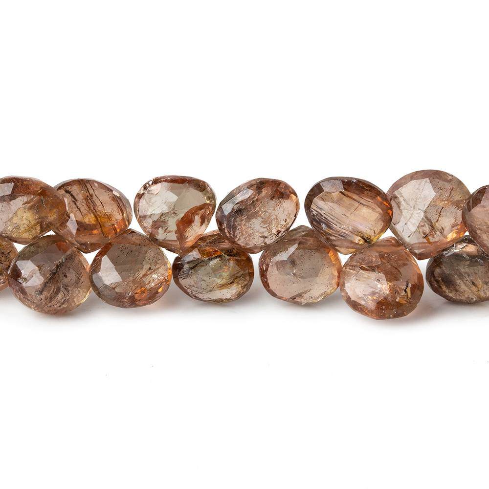 7mm Andalusite Faceted Heart Beads 8.5 inch 61 pieces - Beadsofcambay.com