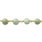 7mm Aquamarine plain coin Vermeil Chain by the foot - Beadsofcambay.com