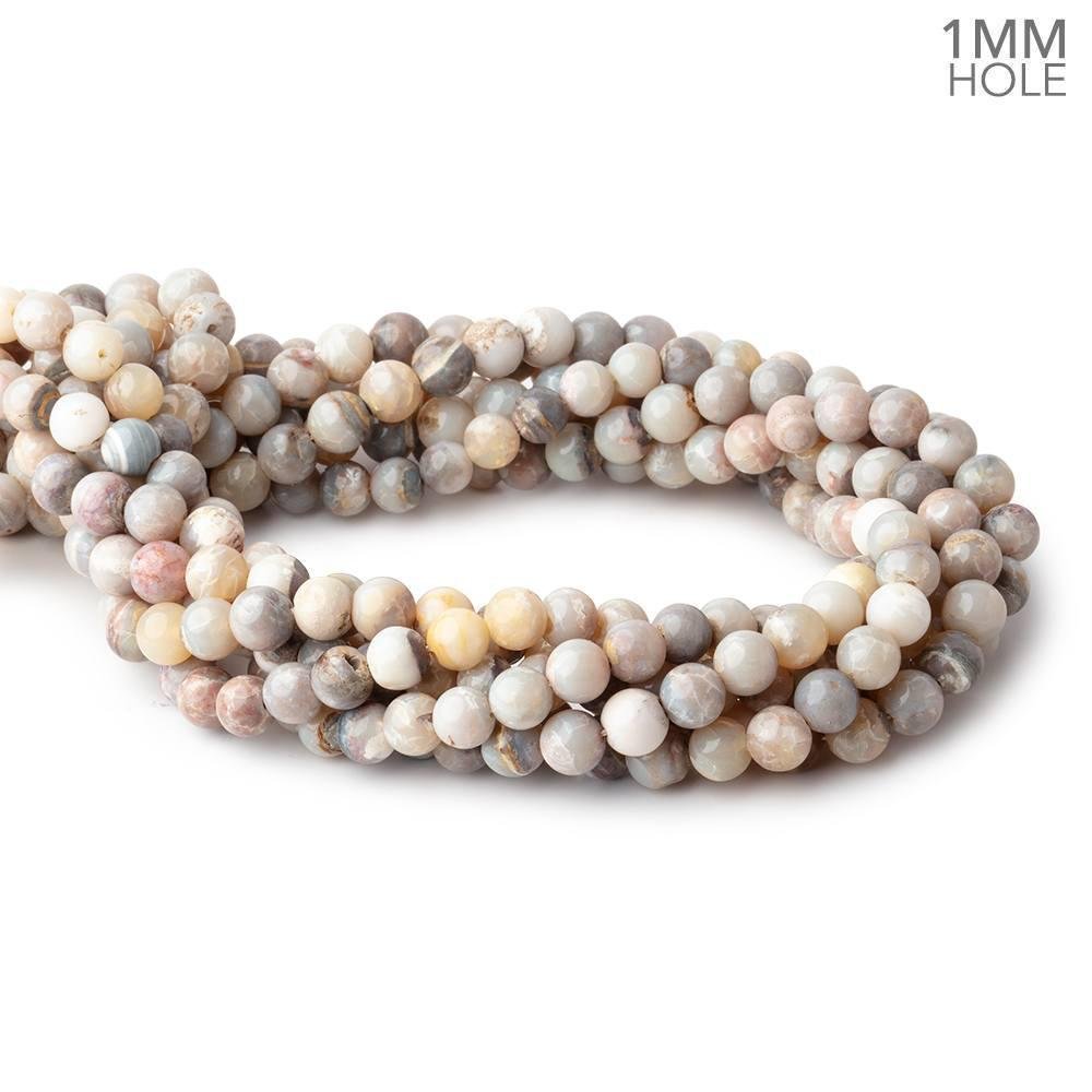 7mm Australian Opal Plain Round Beads 15 inch 57 pieces 1mm Large Hole - Beadsofcambay.com