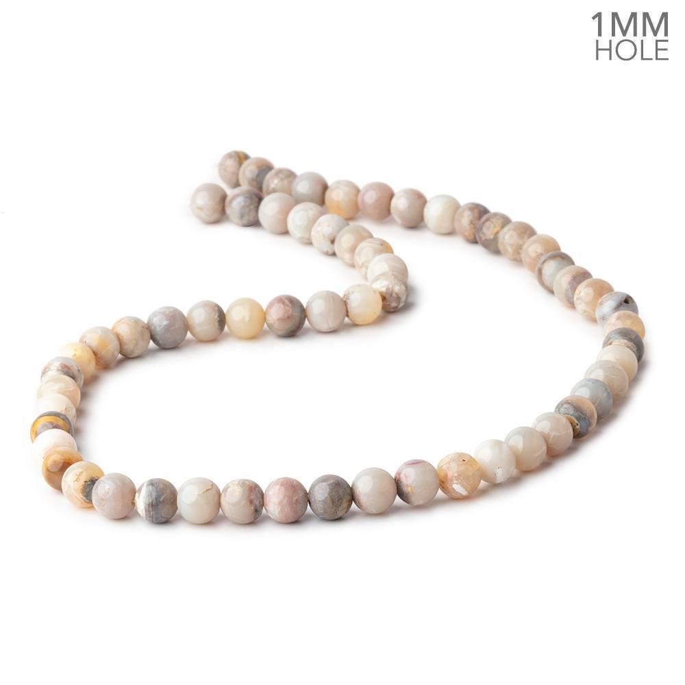 7mm Australian Opal Plain Round Beads 15 inch 57 pieces 1mm Large Hole - Beadsofcambay.com