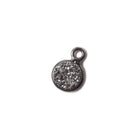7mm Black Gold Bezel Metallic Platinum Drusy Coin Pendant 1 piece - Beadsofcambay.com