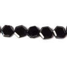 7mm Black Spinel bezel faceted hexagon beads 13 inch 43 pieces - Beadsofcambay.com