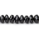 7mm Black Spinel faceted rondelle beads 8 inch 47 beads - Beadsofcambay.com