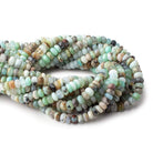7mm Blue Peruvian Opal plain rondelles 14 inch 86 beads AA - Beadsofcambay.com
