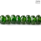 7mm Chrome Diopside 2mm Large Hole Faceted Rondelles 8 inch 51 Beads AAA - Beadsofcambay.com