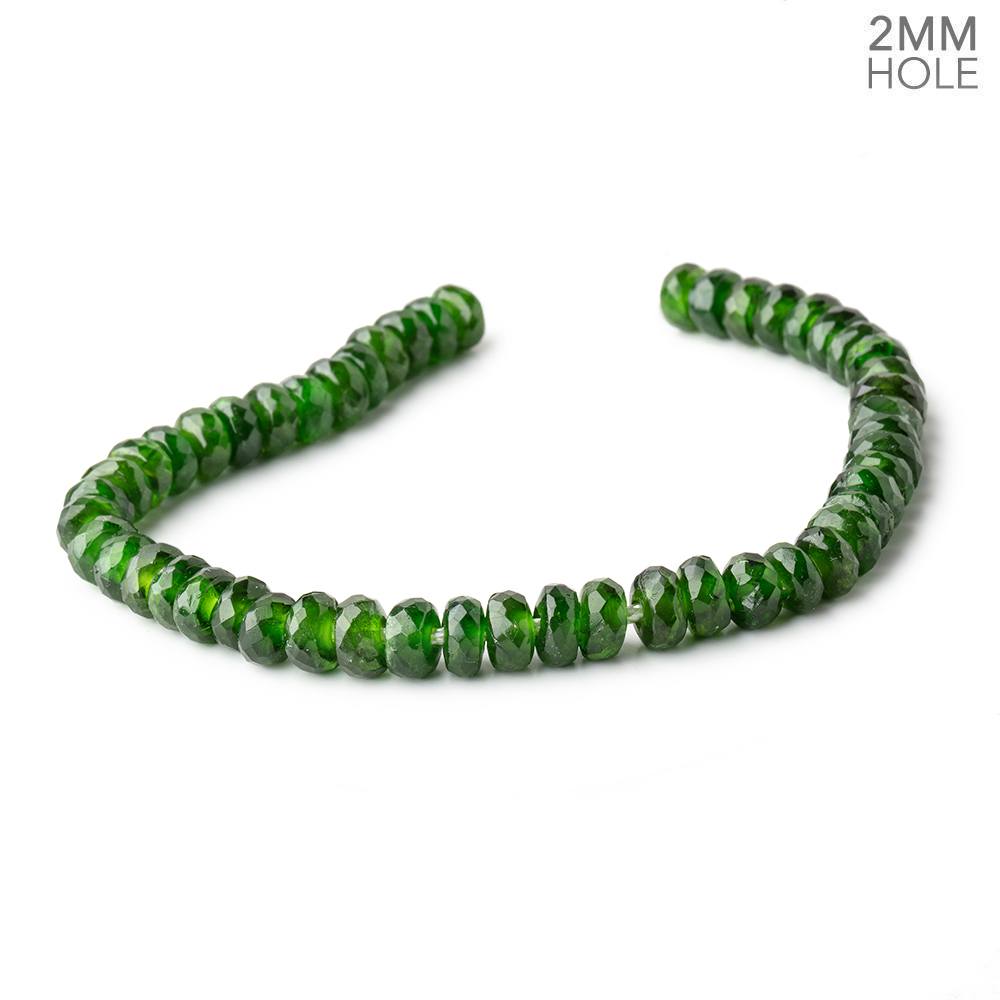 7mm Chrome Diopside 2mm Large Hole Faceted Rondelles 8 inch 51 Beads AAA - Beadsofcambay.com