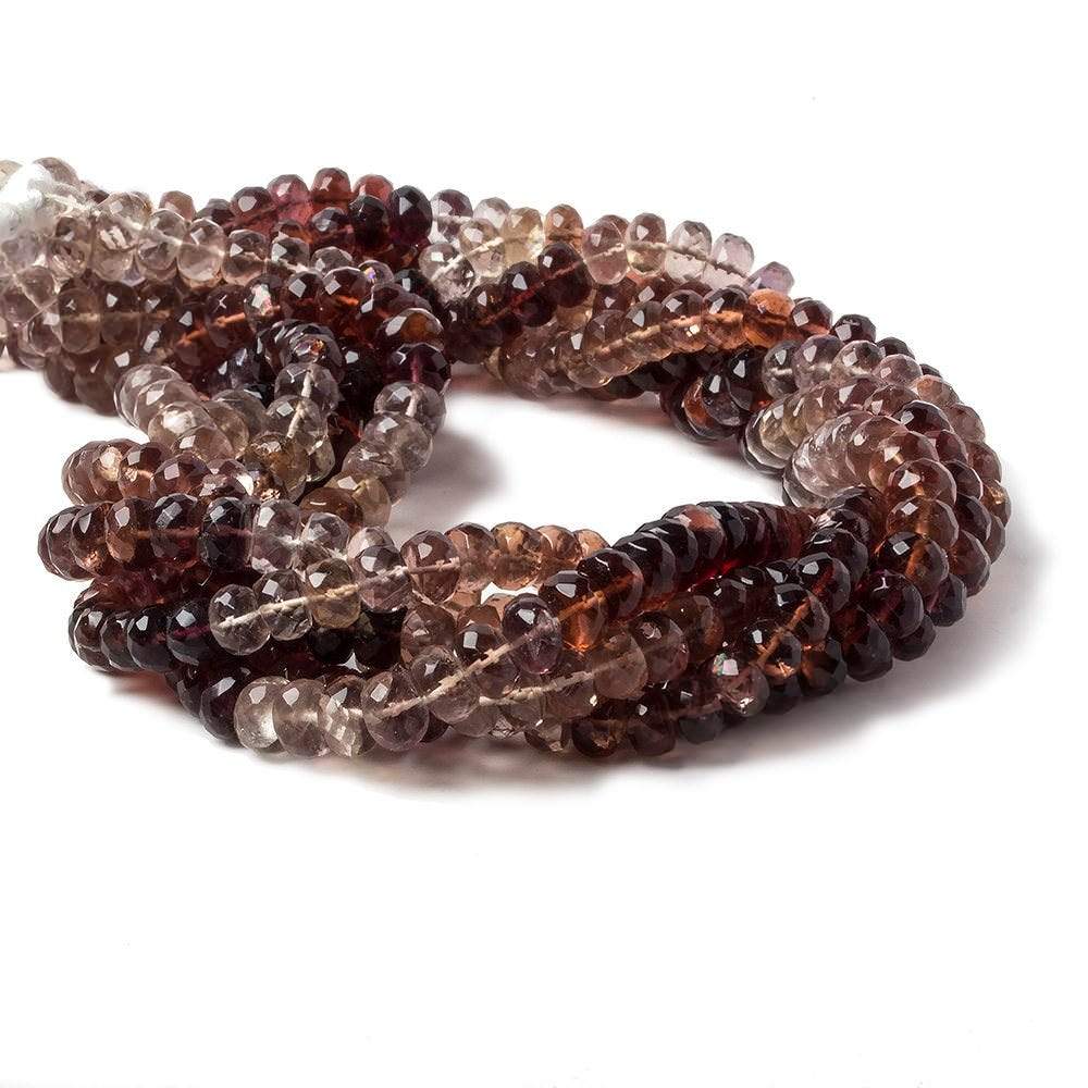 7mm Cognac Brown Fluorite Faceted Rondelle Beads 14 inch 84 beads - Beadsofcambay.com