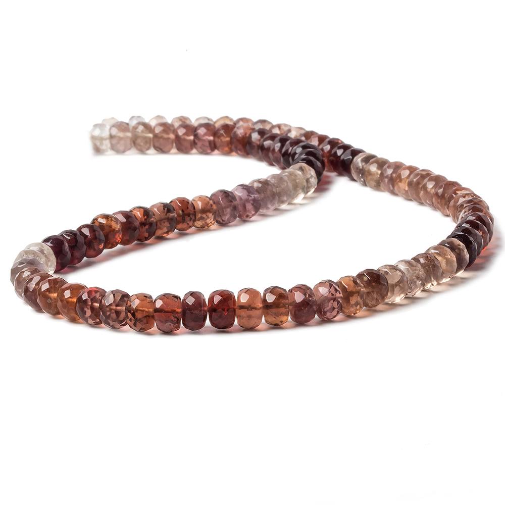 7mm Cognac Brown Fluorite Faceted Rondelle Beads 14 inch 84 beads - Beadsofcambay.com