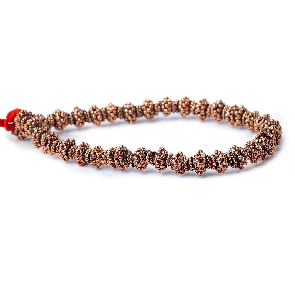 7mm Copper Bead Caps Bali Style 8 inch 68 pcs - Beadsofcambay.com