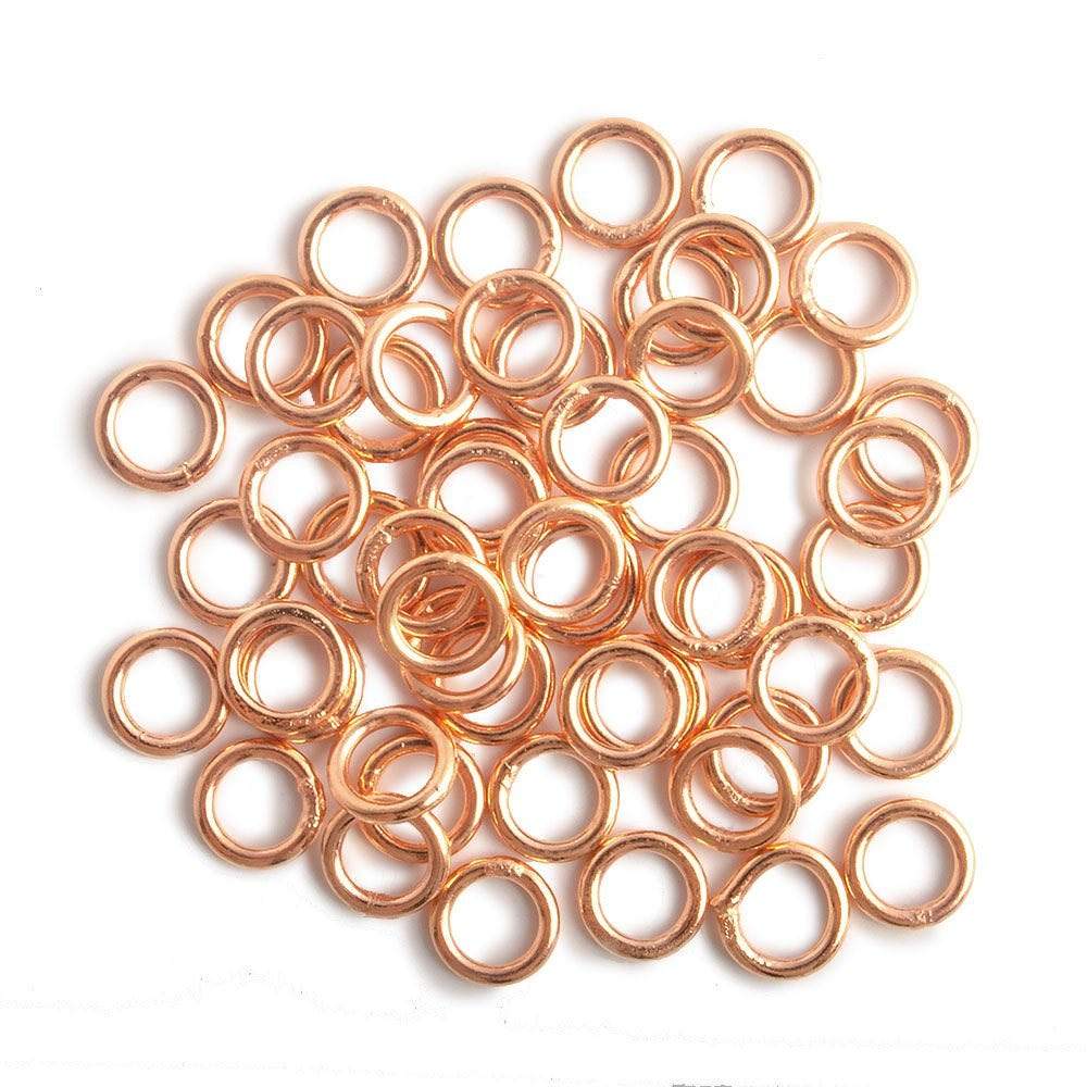 7mm Copper Plain Closed Jumpring 50 pieces - Beadsofcambay.com
