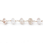 7mm Copper Rutilated Quartz Faceted Rondelles on .925 Silver Chain by the Foot - Beadsofcambay.com