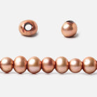 7mm Dark Salmon Large Hole Off Round Freshwater Pearls 15 inches 65 pieces - Beadsofcambay.com