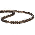 7mm Dark Smoky Quartz Micro-faceted rondelle beads 16 inch 82 pieces - Beadsofcambay.com