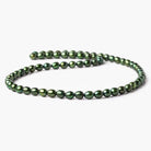 7mm Emerald Green Straight Drilled Oval Pearls, 15 inch, 63 pieces - Beadsofcambay.com