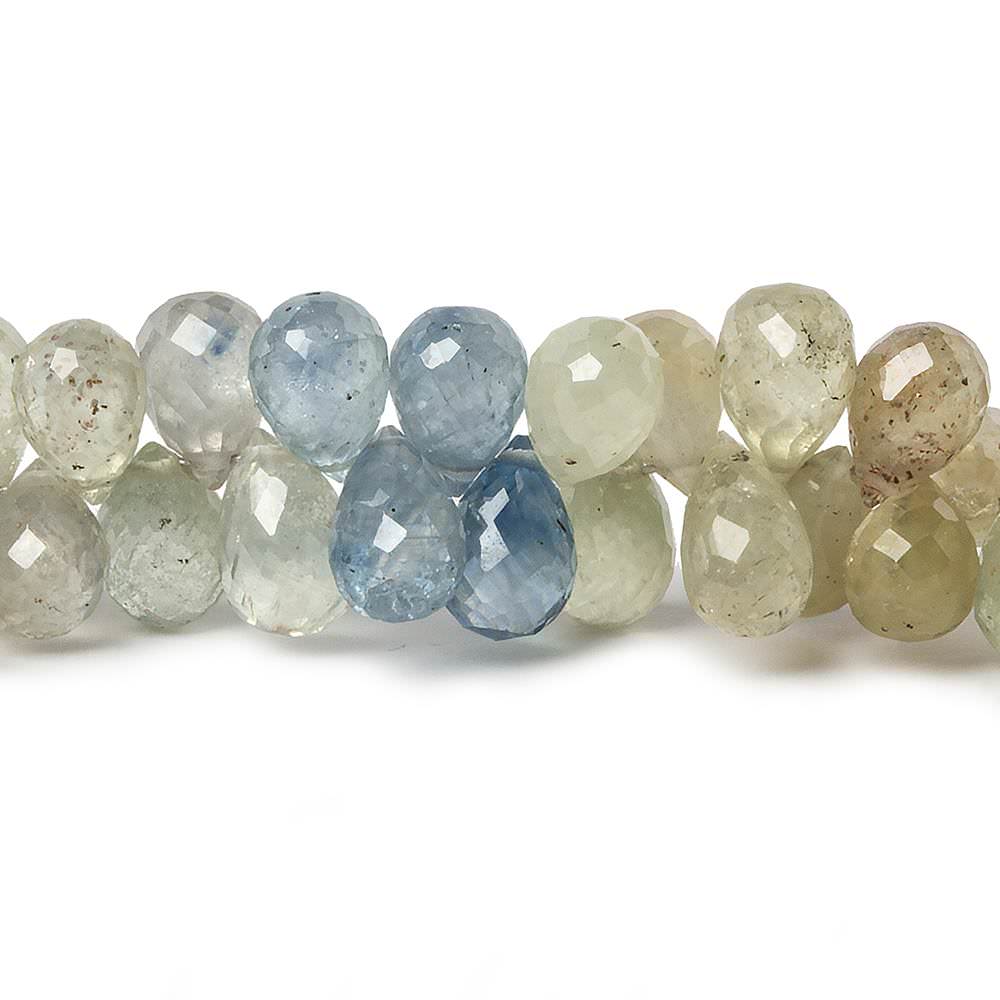 7mm Fancy Sapphire Faceted Tear Drop Beads 8 inch 110 pieces - Beadsofcambay.com