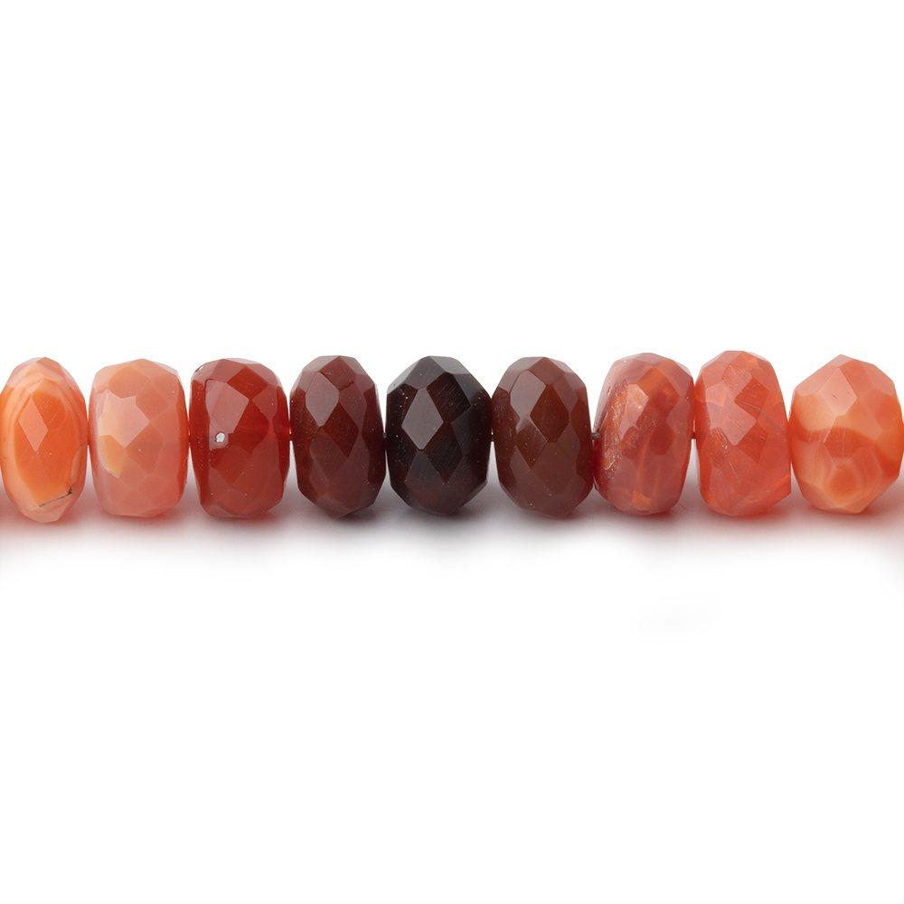 7mm Fire Opal Faceted Rondelle Beads 17 inch 95 pieces - Beadsofcambay.com